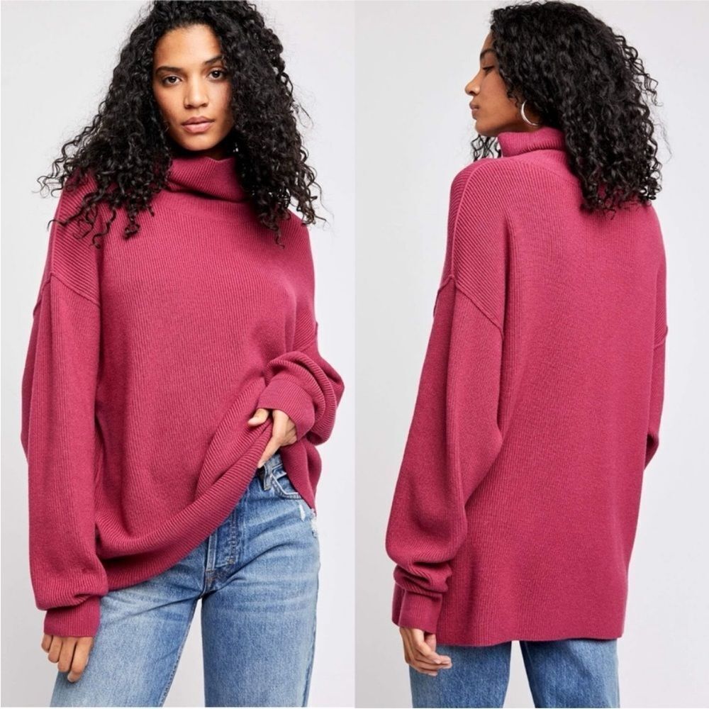 Free People Berry Cowl Neck Sweater
